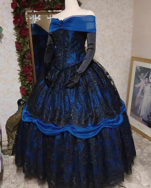 Kelli Gown in Blue/Black - Sachin & Babi
